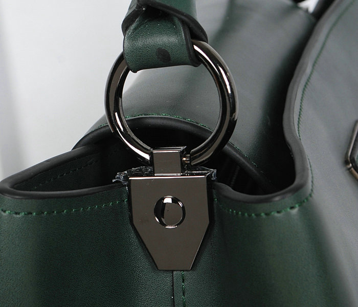 2014 Prada calf leather tote bag BN2603 darkgreen